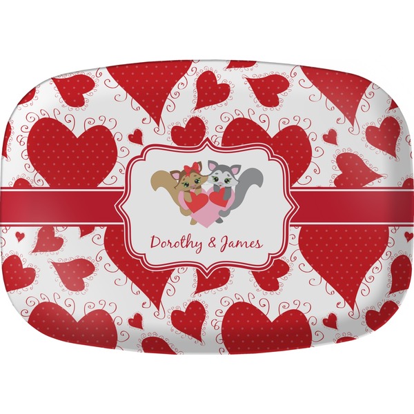 Custom Cute Raccoon Couple Melamine Platter (Personalized)