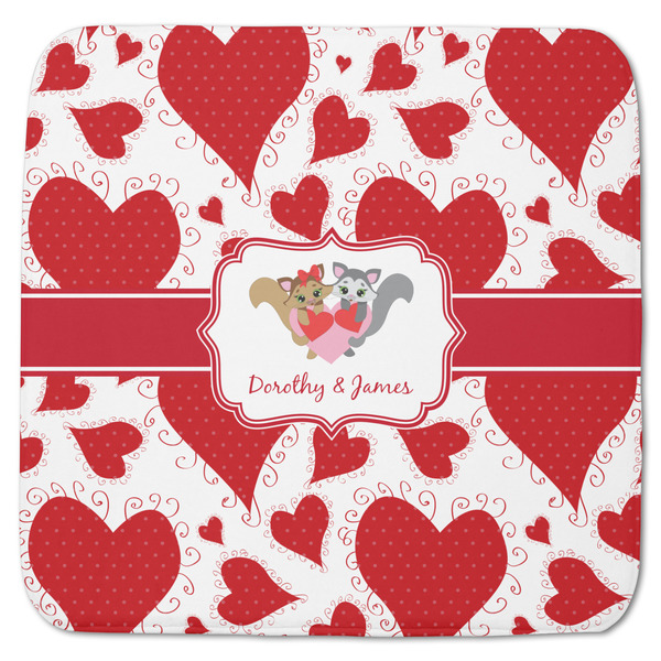 Custom Cute Raccoon Couple Memory Foam Bath Mat - 48"x48" (Personalized)