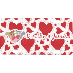 Cute Squirrel Couple Mini / Bicycle License Plate (4 Holes) (Personalized)