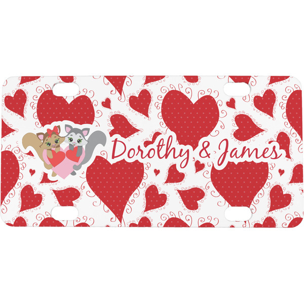 Custom Cute Squirrel Couple Mini / Bicycle License Plate (4 Holes) (Personalized)