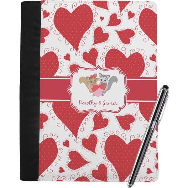 Custom Cute Squirrel Couple Notebook Padfolio - Large w/ Couple's Names