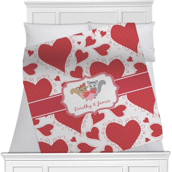 Custom Cute Squirrel Couple Minky Blanket (Personalized)