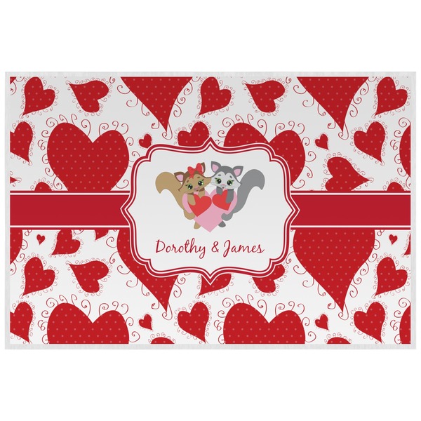 Cute Raccoon Couple Personalized Placemat (Back)