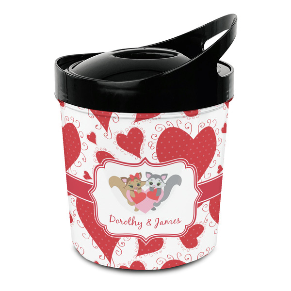 Custom Cute Raccoon Couple Plastic Ice Bucket (Personalized)
