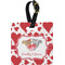 Cute Squirrel Couple Plastic Luggage Tag - Square w/ Couple's Names