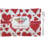 Cute Squirrel Couple Rectangular Glass Appetizer / Dessert Plate - Single or Set (Personalized)