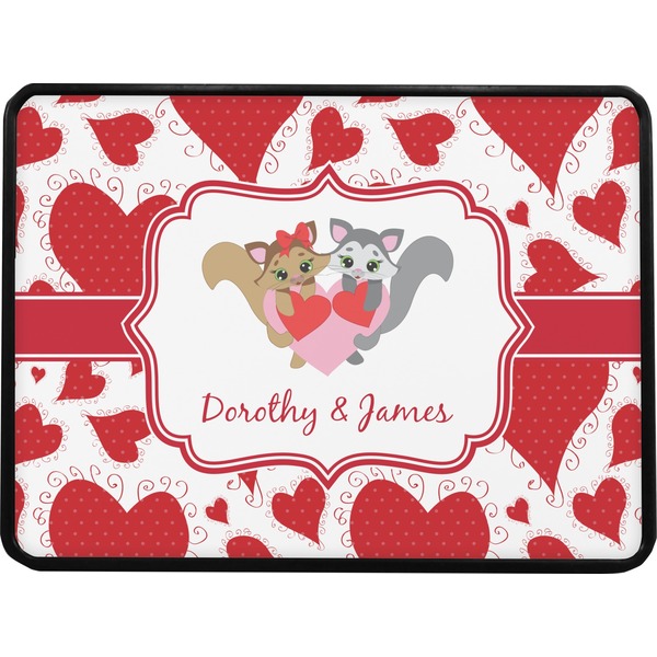 Cute Raccoon Couple Rectangular Car Hitch Cover w/ FRP Insert