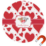 Cute Squirrel Couple Round Car Magnet - 10" (Personalized)