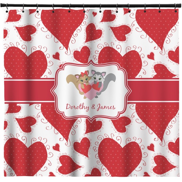 Custom Cute Squirrel Couple Shower Curtain - Custom Size (Personalized)
