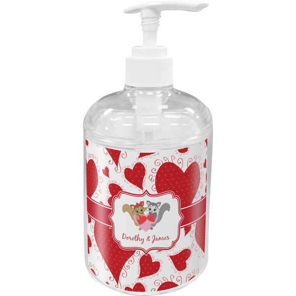 Custom Cute Squirrel Couple Acrylic Soap & Lotion Bottle (Personalized)