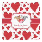 Cute Raccoon Couple Square Decal - XLarge (Personalized)