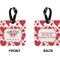 Cute Raccoon Couple Square Luggage Tag (Front + Back)