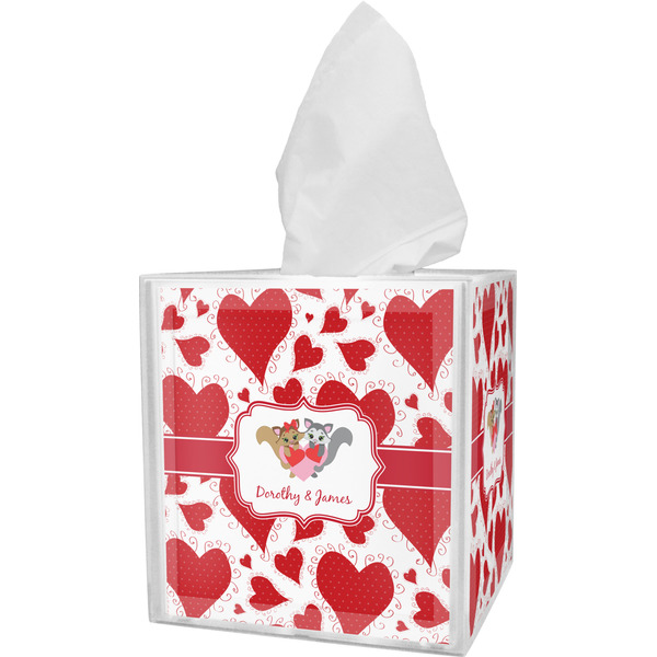 Custom Cute Raccoon Couple Tissue Box Cover (Personalized)