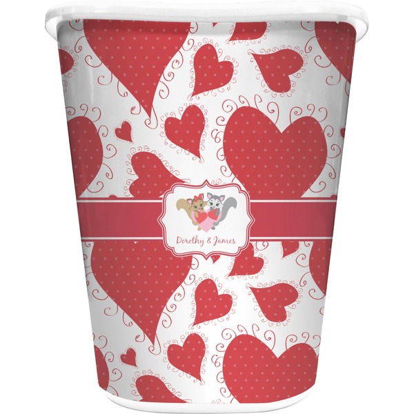 Custom Cute Raccoon Couple Waste Basket (Personalized)