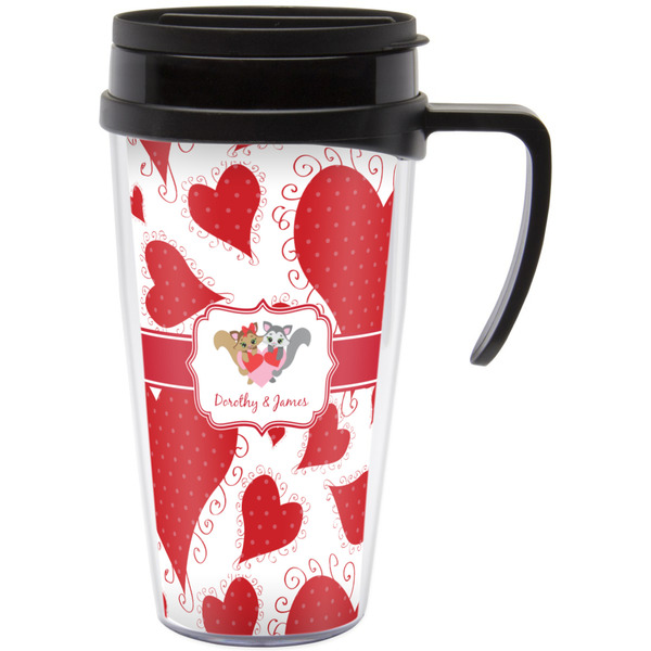 Custom Cute Squirrel Couple Acrylic Travel Mug with Handle (Personalized)