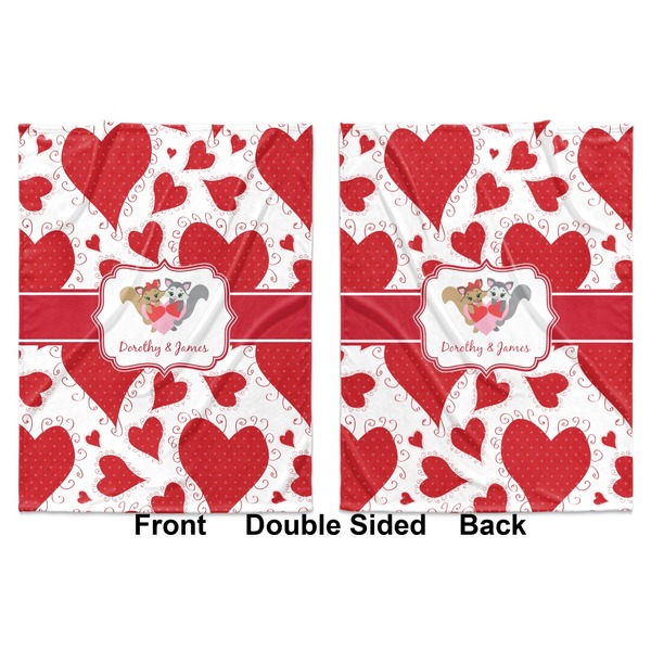 Cute Racoon Couple Baby Blanket (Double Sided - Printed Front and Back)