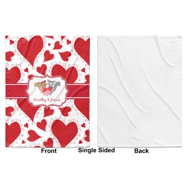 Cute Racoon Couple Baby Blanket (Single Side - Printed Front, White Back)