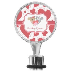 Cute Raccoon Couple Wine Bottle Stopper (Personalized)