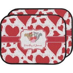 Cute Raccoon Couple Car Floor Mats (Back Seat) (Personalized)