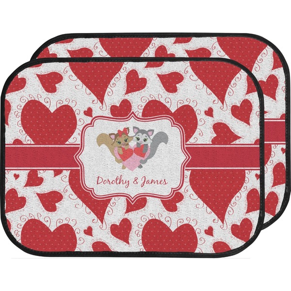 Cute Racoon Couple Custom Car Floor Mats Set (2Front & 2Back)