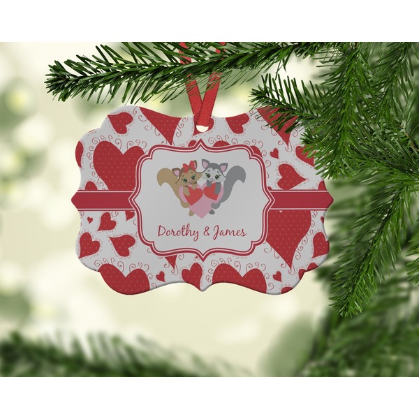 Cute Racoon Couple Christmas Ornament (On Tree)