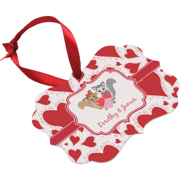 Cute Racoon Couple Christmas Ornament