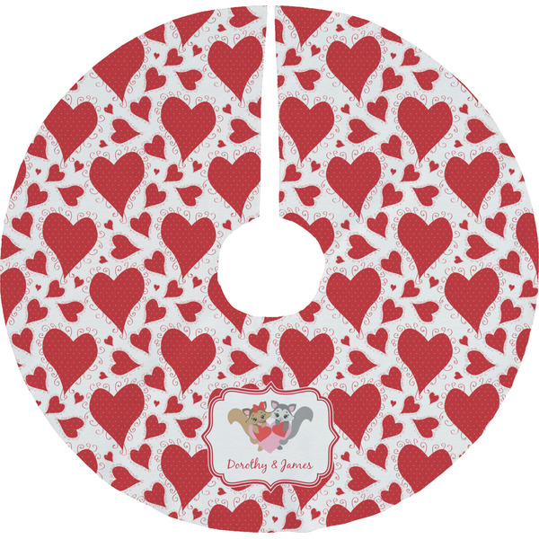 Custom Cute Squirrel Couple Tree Skirt (Personalized)