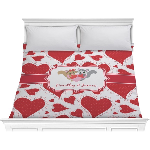Custom Cute Raccoon Couple Comforter - King (Personalized)