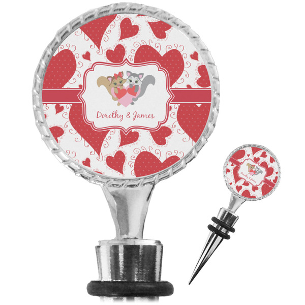 Custom Cute Raccoon Couple Wine Bottle Stopper (Personalized)