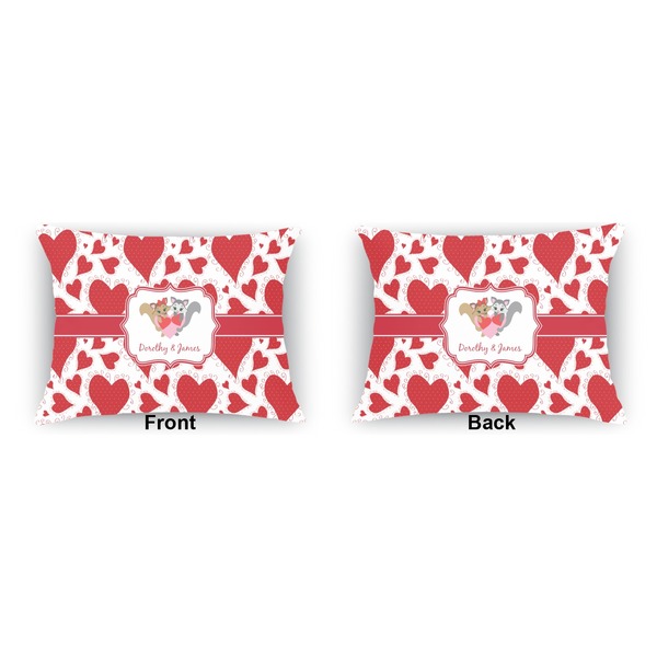 Cute Racoon Couple  Indoor Rectangular Burlap Pillow (Front and Back)