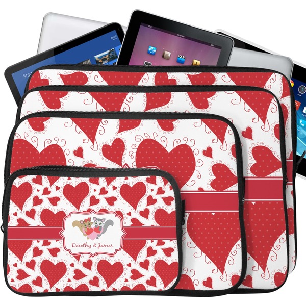 Cute Racoon Couple Laptop Case Sizes