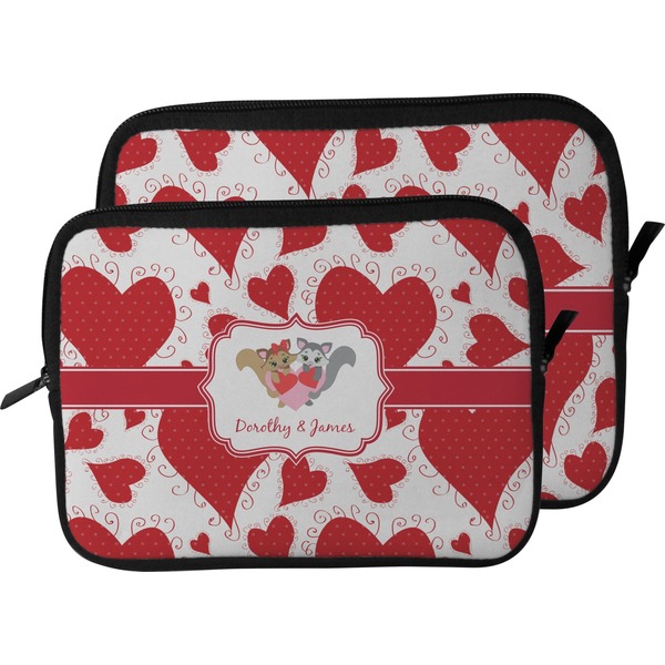 Cute Racoon Couple Laptop Sleeve (Size Comparison)