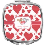 Cute Raccoon Couple Compact Makeup Mirror (Personalized)