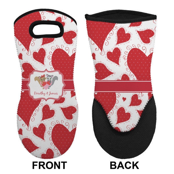 Cute Racoon Couple Neoprene Oven Mitt (Front & Back)