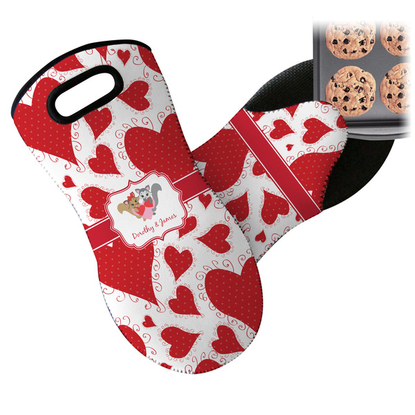 Cute Racoon Couple Neoprene Oven Mitt