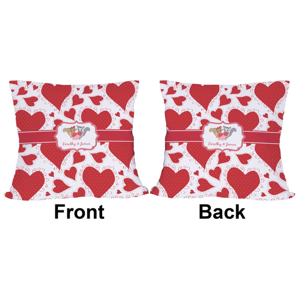 Cute Racoon Couple Outdoor Pillow - 16x16