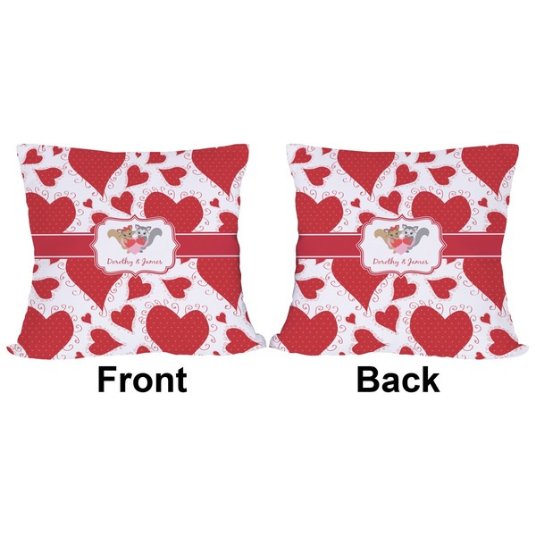 Cute Racoon Couple Outdoor Pillow - 18x18