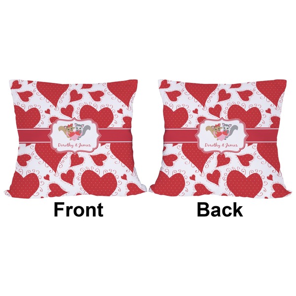 Cute Racoon Couple Outdoor Pillow - 20x20