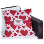 Cute Raccoon Couple Outdoor Pillow - 18" (Personalized)