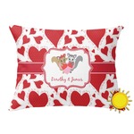 Cute Raccoon Couple Outdoor Throw Pillow (Rectangular) (Personalized)