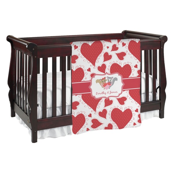 Custom Cute Raccoon Couple Baby Blanket (Personalized)