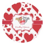 Cute Raccoon Couple Round Decal - Small (Personalized)