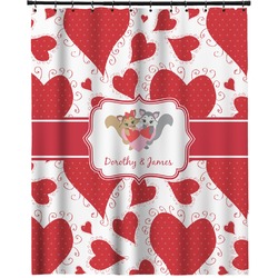 Cute Squirrel Couple Extra Long Shower Curtain - 70"x84" (Personalized)