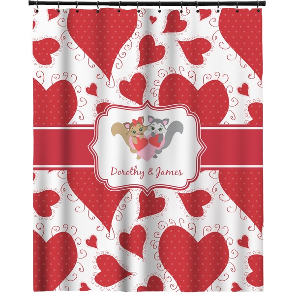 Custom Cute Squirrel Couple Extra Long Shower Curtain - 70"x84" (Personalized)