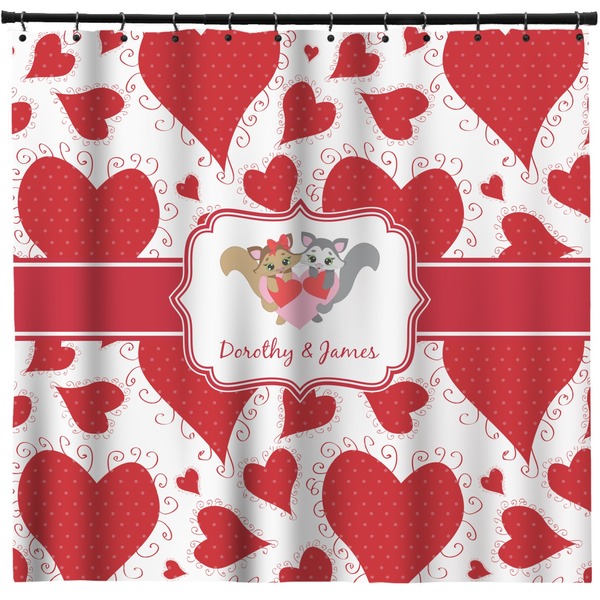 Custom Cute Squirrel Couple Shower Curtain - 71" x 74" (Personalized)