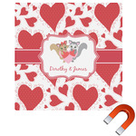 Cute Squirrel Couple Square Car Magnet - 10" (Personalized)