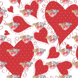 Cute Raccoon Couple Wallpaper & Surface Covering