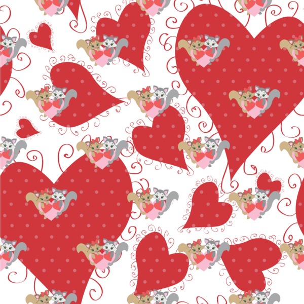 Custom Cute Raccoon Couple Wallpaper & Surface Covering (Water Activated 24"x 24" Sample)