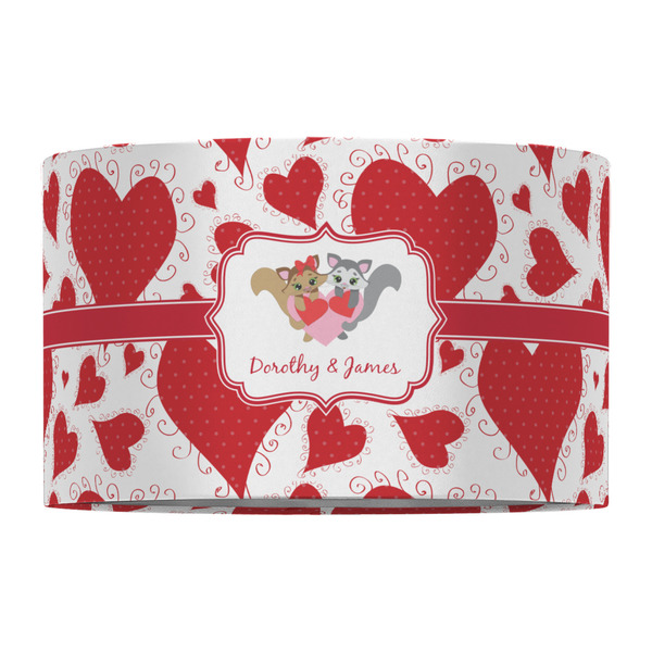 Cute Squirrel Couple 12" Drum Lampshade - FRONT (Fabric)