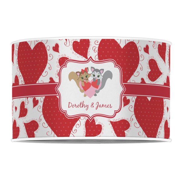 Cute Squirrel Couple 12" Drum Lampshade - FRONT (Poly Film)